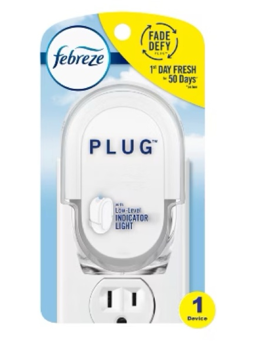 NWOB Febreze Odor-Fighting Fade Defy Plug Air Freshener Warmer Device (2 Count)